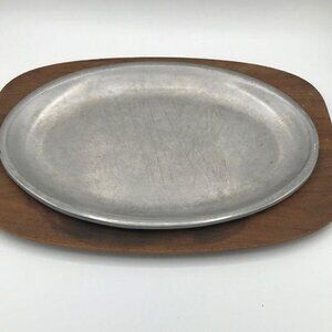 GLADMARK BURBANK CALIFORNIA TEAK WOOD SERVING TRAY